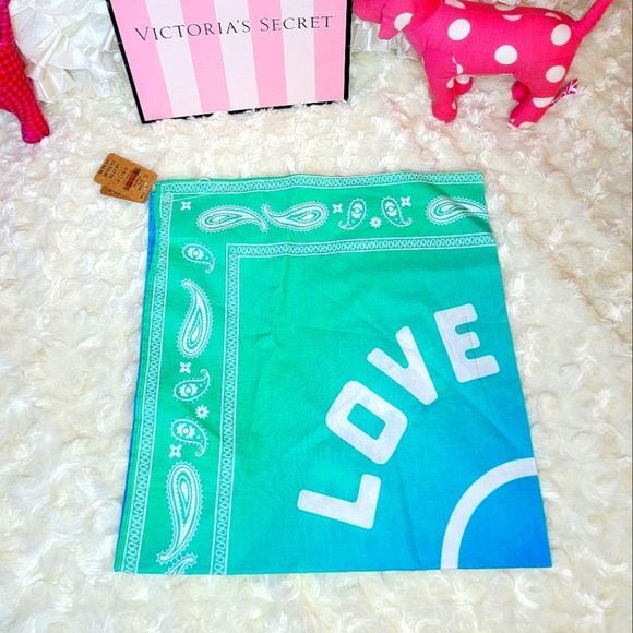 NWT 2PC PINK VICTORIA SECRET BRALETTE LACE THONG BLACK WHITE PLAID BANDANA SMALL - Picture 7 of 12